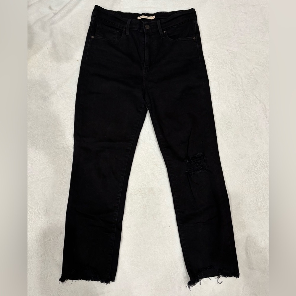 Levis High Rise Straight Crop